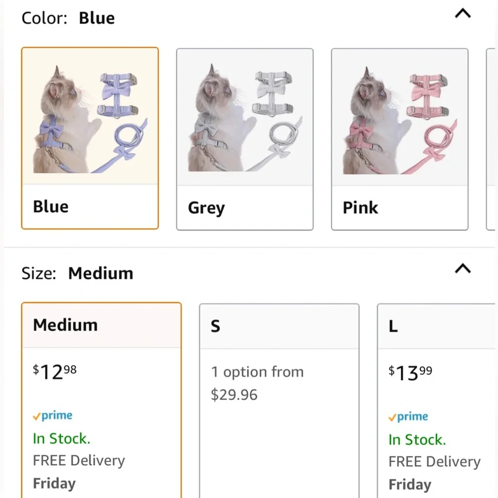 Stylish Harness with Bows for Cats/Dogs of 5-7lb